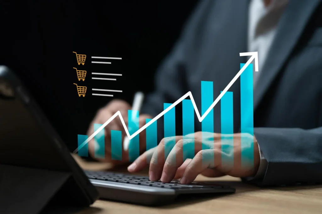 Revenue and profit comparison for an ecommerce business